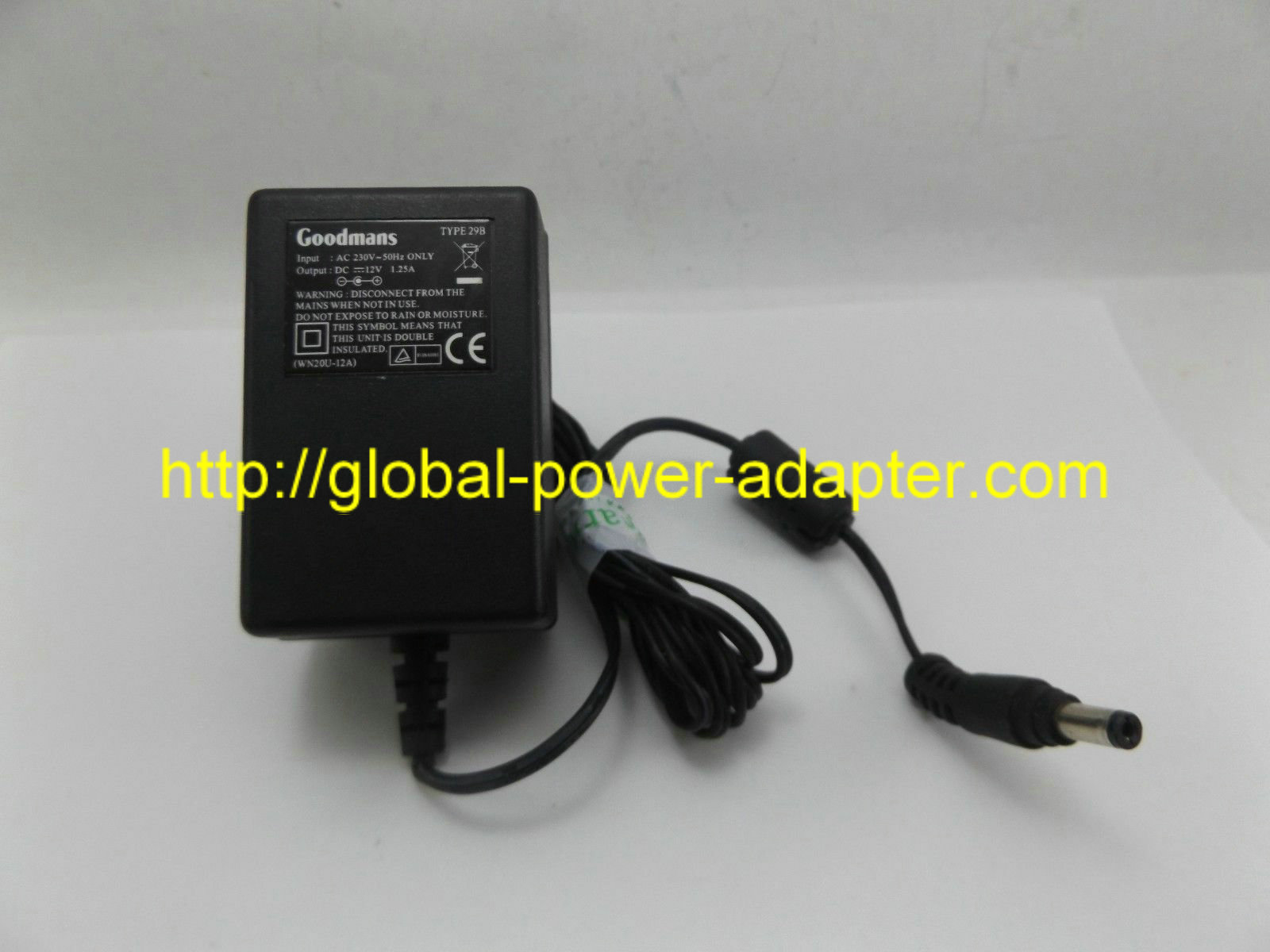 *Brand NEW*Goodmans 12V 1.25A AC Adaptor Model WN20U-12A POWER SUPPLY - Click Image to Close